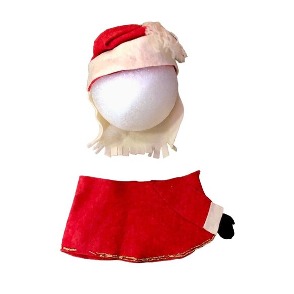 Two Vintage Handmade Craft Pieces Santa Head and Clothing Used - Picture 4 of 12
